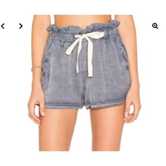 Free People High Waist Wash Out Short Drawstring pockets relaxed fit M GRAY |D2 - Picture 1 of 5